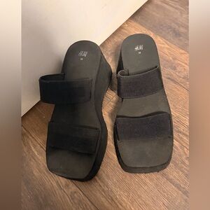 H&M Black Slide Sandals